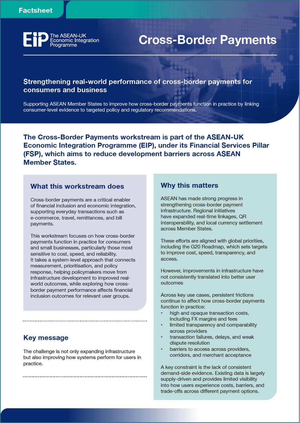 The EIP Financial Services Pillar - Cross-Border Payment fact sheet